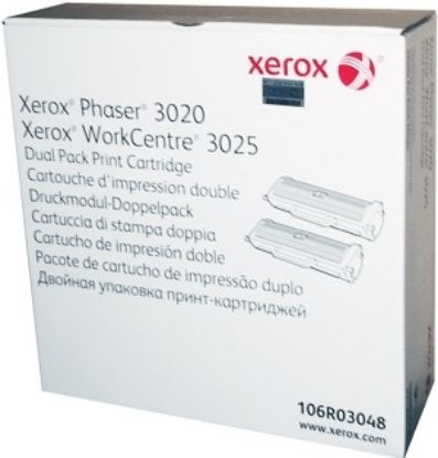 Xerox 106R03048 Phaser 3020/WC3025 Dual Pack Toner 2x1500 Sayfa  resmi