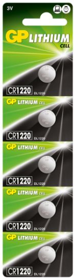 Gp CR1220-C5 3V Lityum Düğme Pil 5'li Paket resmi