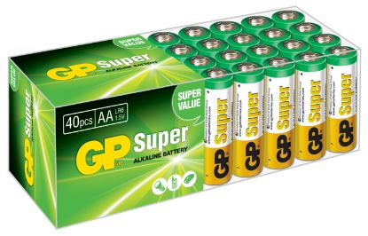 Süper Alkalin LR6 AA Boy Kalem Pil 40lı Paket GP15A-2VS40 resmi