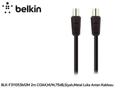 Belkin BLK-F3Y053BF2M 2mT Coax,M-M75db,Siyah,Metal Kablo resmi