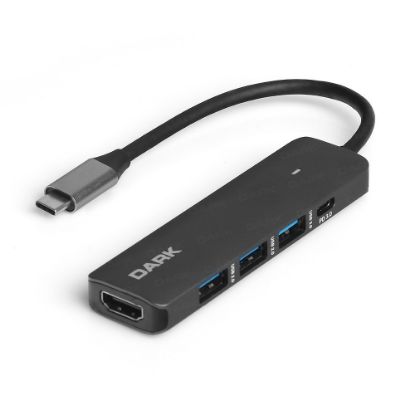 Dark DK-AC-U31X41 USB 3.1 Gen1 Type-C 5 in 1 HDMI/USB 3.0/ USB-C& USB-C PD Çevirici HUB resmi