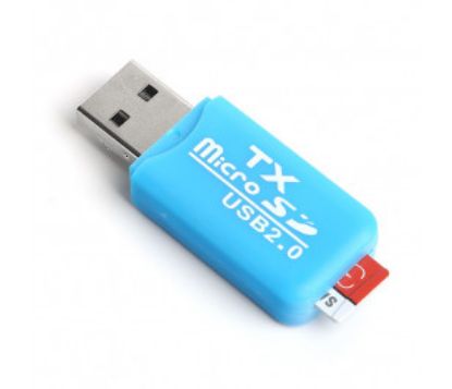 TX ACUCR204BLUSB 2.0 MicroSD Kart Okuyucu - Mavi resmi