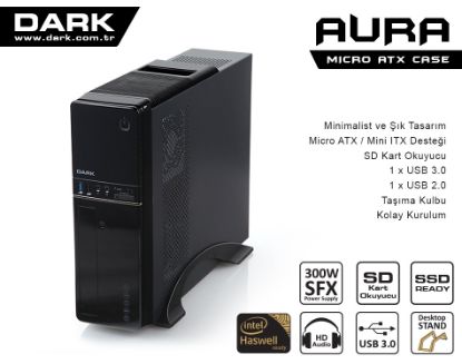 Dark Aura 300W USB3.0, Kart Okuyuculu,MicroATX / Mini ITX Kasa resmi