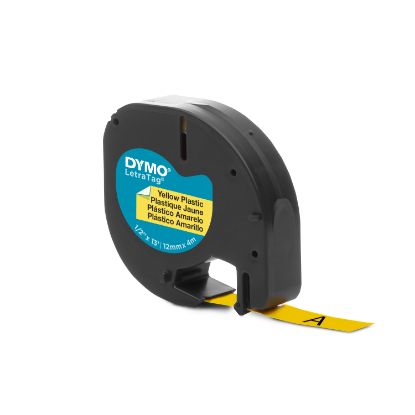 DYMO S0721620 LetraTag Plastik Şerit ( 12 mm X 4 mt ) , Sarı (59423) 91202 resmi