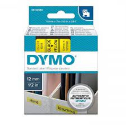 Dymo S0720580 D1 Yedek Şerit 12mmX 7 Metre Sarı/Siyah 45018 resmi