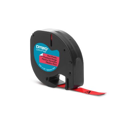 DYMO S0721630 LetraTag Plastik Şerit ( 12 mm X 4 mt ) , Kırmızı (59424) 91203 resmi