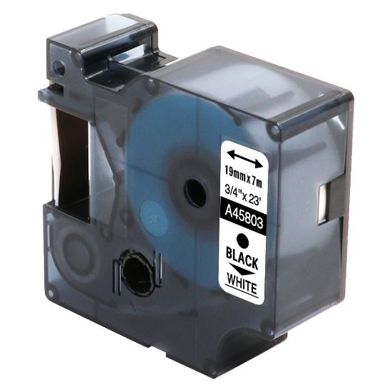 DYMO S0720830 D1 Yedek Şerit, 19 mm x 7 mt, Beyaz/ Siyah (45803) resmi