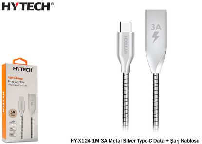 Hytech HY-X124 1M 3A Metal Silver Type-C Data resmi