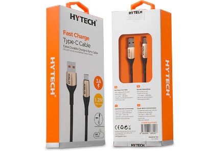 Hytech HY-X450 3A Type-C 1,2m Silver Data + Şarj Kablosu resmi