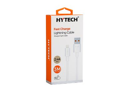 Hytech HY-X99 3m 2.4A Usb to Lightning Beyaz Data + Sarj Kablosu resmi