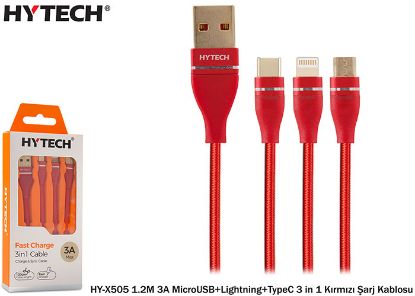 Hytech HY-X505 1.2M 3A MicroUSB+Lightning+TypeC 3  resmi