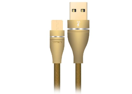 Hytech HY-X220 3A Micro Usb 1m Gold Data Şarj Kablosu resmi