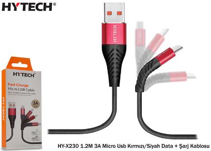 Hytech HY-X230 1.2M 3A Micro Usb Kırmızı/Siyah resmi