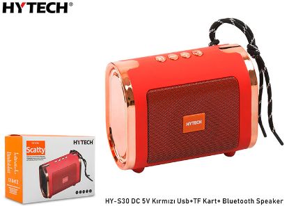 Hytech HY-S30 DC 5V Bluetooth Speaker Kırmızı Usb+TF Kart+ resmi