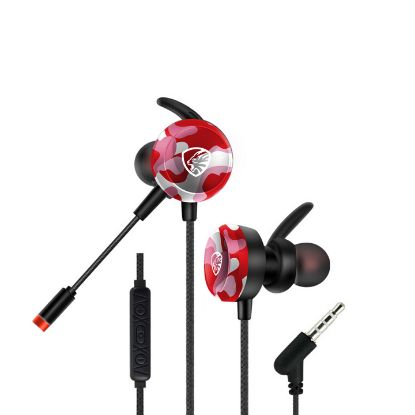 Hytech HY-GK4 3,5 Oyuncu Esnek Mikrofonlu Kırmızı Kamuflaj Kulakiçi Kulaklık
 resmi