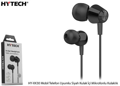Hytech HY-XK30 Mobil Telefon Uyumlu Siyah Kulak İçi Mikrofonlu Kulaklık resmi