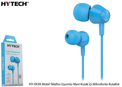 Hytech HY-XK30 Mobil Telefon Uyumlu Mavi Kulak İçi Mikrofonlu Kulaklık resmi