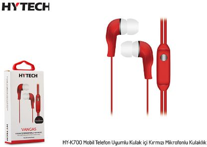 Hytech HY-K700 Mobil Telefon Uyumlu Kulak içi Kırmızı Mikrofonlu Kulaklık resmi
