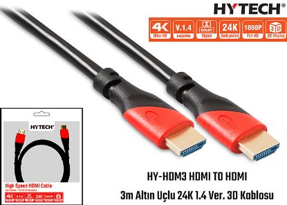 Hytech HY-HDM3 Hdmi To Hdmi 3m Altın Uçlu 24k 1.4  resmi
