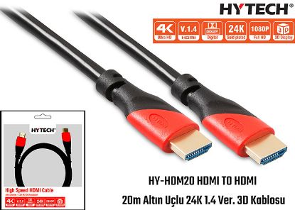Hytech HY-HDM20 Hdmi To Hdmi 20m Altın Uçlu 24k 1.4 Ver 3d Kablosu resmi