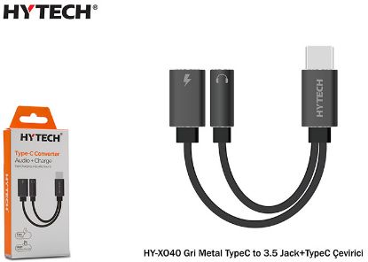 Hytech HY-XO40 Gri Metal TypeC to 3.5 jack+TypeC Çevirici resmi