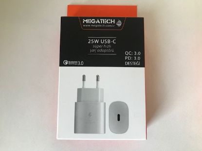 Megatech 25w Beyaz USB-C Şarj Kafa QC:3.0/PD:3.0  resmi
