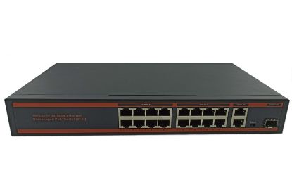 Nova ND1PD1622L 16 Port Poe+ 10/100 Mbps 2 Port 10/100/1000 Mbps Uplink  2 Port SFP Switch 250W resmi
