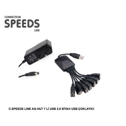 C.Speed Adaptörlü 7 Port Usb Çoklayıcı resmi