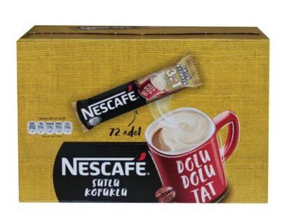Nestle Nescafe 3ü1 Arada Sütlü Köpüklü 72 Adet 17,4gr 12516984 resmi