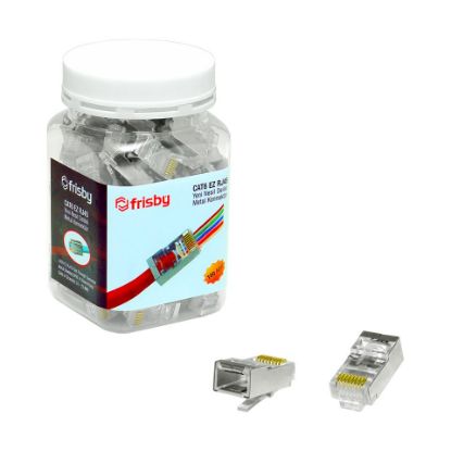 Frisby FNW-RJ4532N CAT6 EZ RJ45 100lü Yeni Nesil Delikli Metal Konnektör resmi