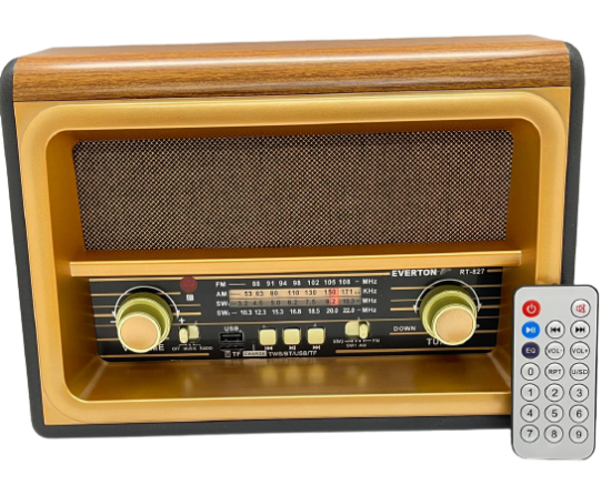 Everton RT-827 Bluetooth-USB-SD-FM Şarjlı Nostaljik Radyo (Solar Güneş Panelli)  resmi