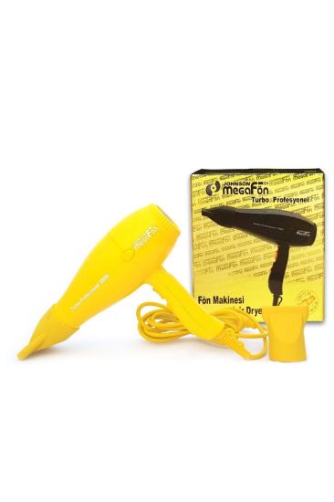 Johnson Megafön Sarı 3500 Profesyonel Turbo 2400 W Saç Kurutma Makinesi  resmi