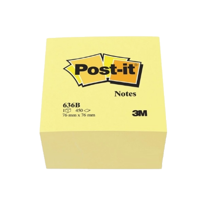 Post-it Yapışkanlı Not Kağıdı Küp 450 YP 76x76 Sarı 636B resmi