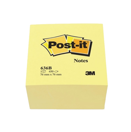 Post-it Yapışkanlı Not Kağıdı Küp 450 YP 76x76 Sarı 636-B resmi