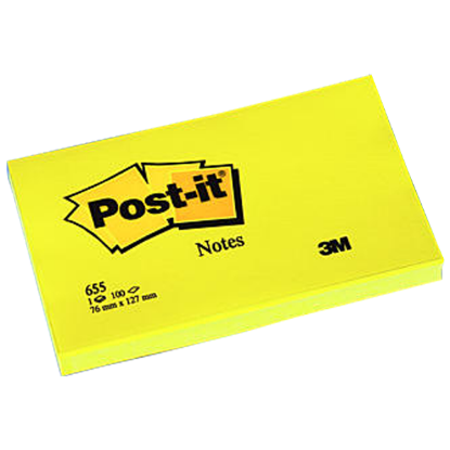 Post-it Yapışkanlı Not Kağıdı 100 YP 76x127 Sarı 655 (12 Adet) resmi