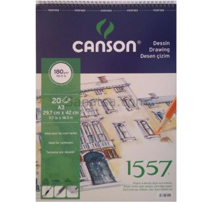 Canson Teknik Resim Defteri Blok Üstten Spiralli 40 YP A3 120 GR FCNS12040A3US resmi