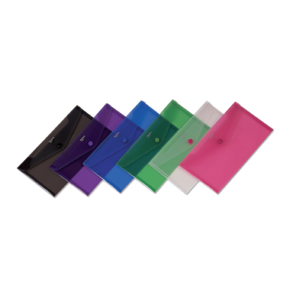 Comix Çıtçıtlı Dosya 13.5x25 Şeffaf Renkler A1855 (12 Adet) resmi