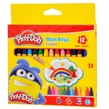 Play-Doh Mum Pastel Boya Crayon Yuvarlak 12 Renk CRN-CR004 resmi