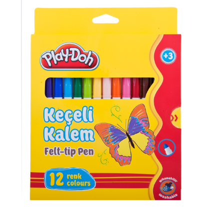 Play-Doh Keçeli Kalem Karton Kutu 5 MM 12 Renk PLAY-KE007 resmi