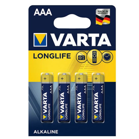 Varta Alkalin İnce Kalem Pil (AAA) Long Life Extra 4 LÜ resmi