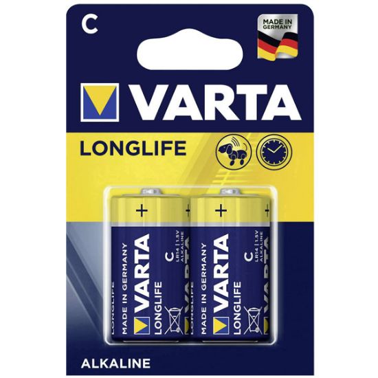 Varta Alkalin Orta Boy Pil C Longlife Extra 2 Lİ resmi