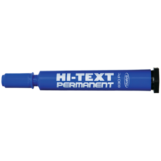 Hi-Text Markör Permanent Kesik Uçlu Mavi 830PC (12 Adet) resmi