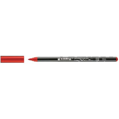 Edding Porselen Kalemi Fırça Uçlu 1-4 MM Kırmızı 4200 (10 Adet) resmi