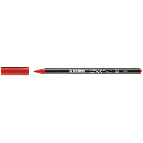 Edding Porselen Kalemi Fırça Uçlu 1-4 MM Kırmızı 4200 (10 Adet) resmi