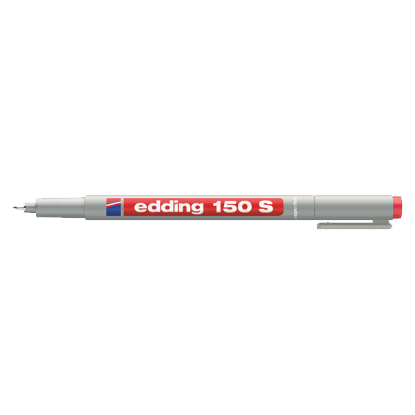 Edding Asetat Kalemi Non Permanent S Seri 0.3 MM Kırmızı 150S (10 Adet) resmi