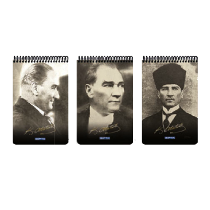 Gıpta Bloknot Atatürk Spiralli Karton Kapak Çizgili 100 YP A4 2609 resmi
