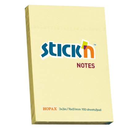 Hopax Stıckn Yapışkanlı Not Kağıdı 100 YP 76x51 Sarı HE21006 (12 Adet) resmi
