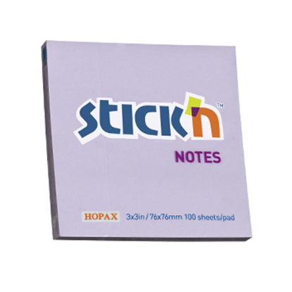 Hopax Stıckn Yapışkanlı Not Kağıdı 100 YP 76x76 Pastel Lila HE21403 (12 Adet) resmi