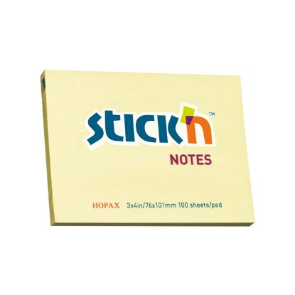Hopax Stıckn Yapışkanlı Not Kağıdı 100 YP 76x101 Pastel Sarı HE21008 (12 Adet) resmi