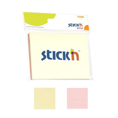 Hopax Stıckn Yapışkanlı Not Kağıdı 100 YP 76x102 2 Pastel Renk 21094 (12 Adet) resmi